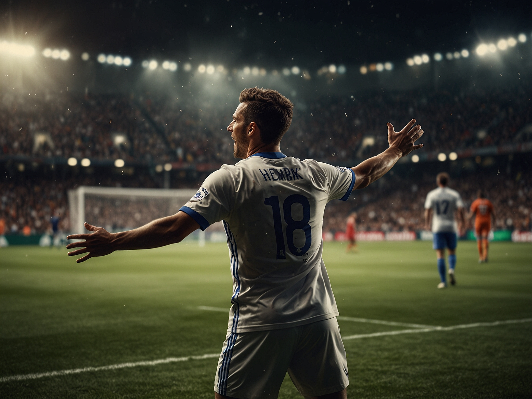 Jubelnder Fußballspieler im Stadion - 30BET